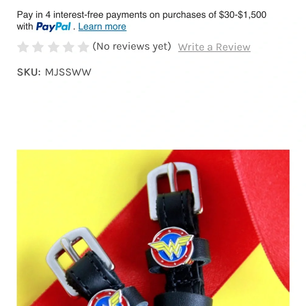 Black Leather Wonder Woman Spur Straps with Silver Spurs - Picture 2 of 2